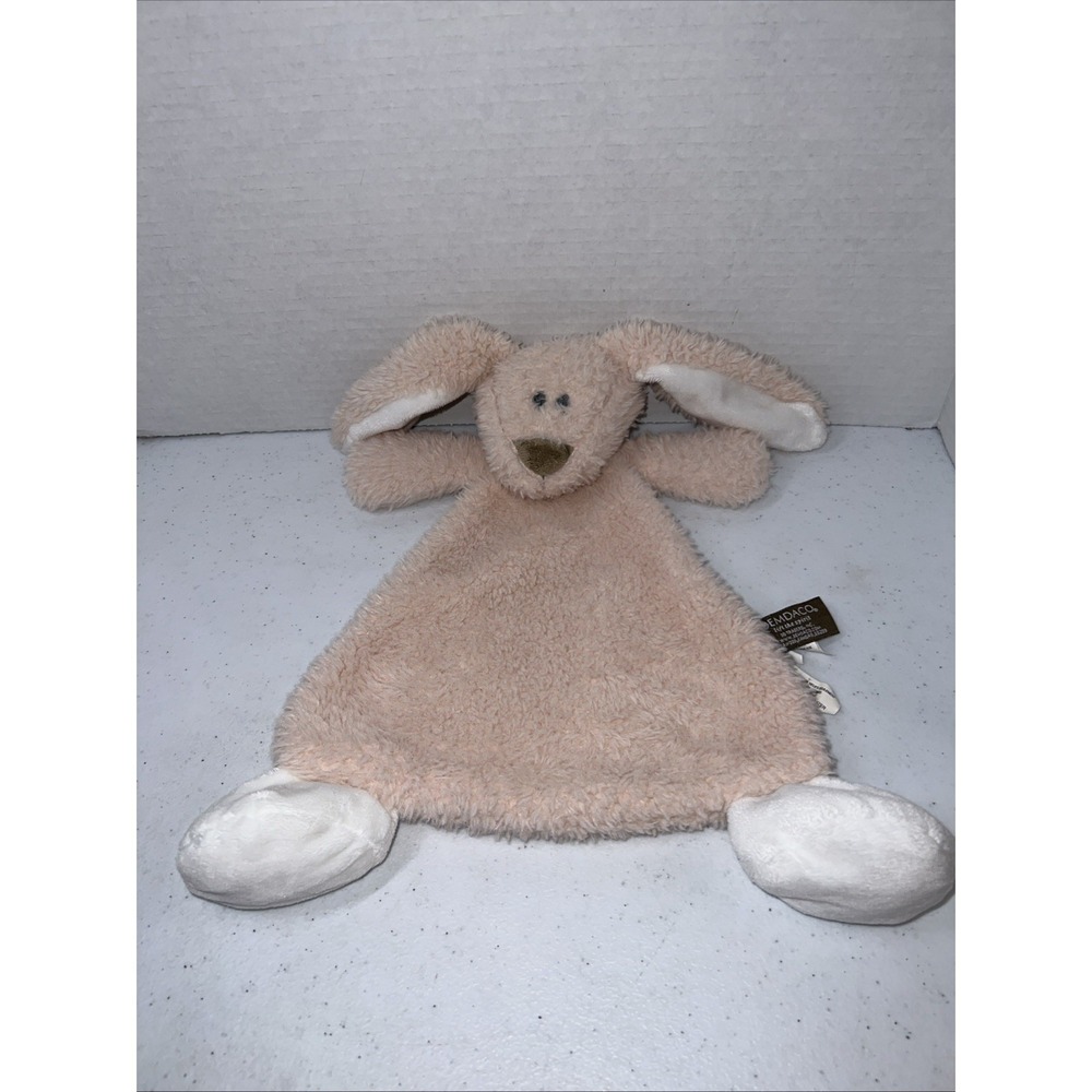 Demdaco Pink Peach Colored Bunny Rabbit Lovey Security Blanket Plush Nat & Jules